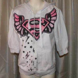 Superman Hoodie Junior Girls Logo With Wings